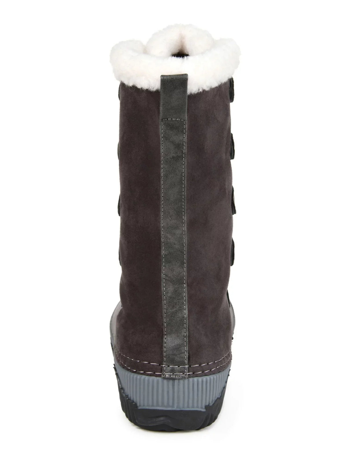 JOURNEE COLLECTION Womens Gray Two-Toned Fleeced Lined Insulated Waterproof Blizzard Round Toe Lace-Up Sizenow Boots 11