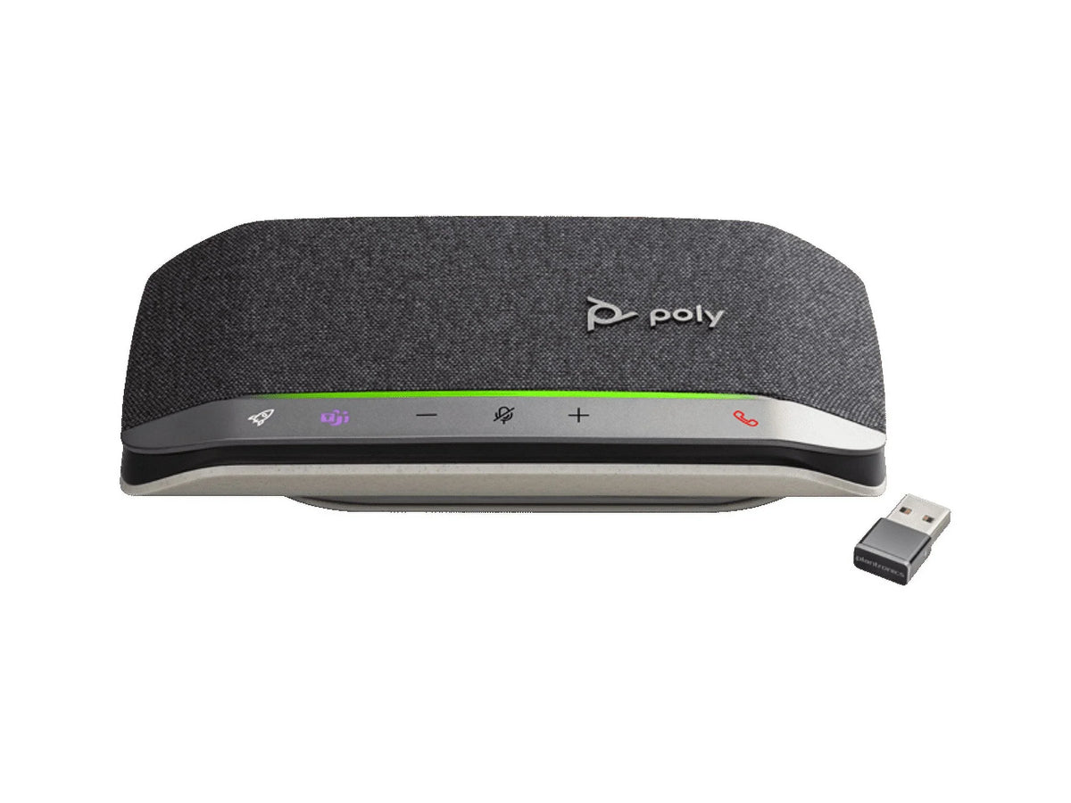 Poly - Sizeync 20 Bluetooth/USizeB-A Sizepeakerphone - Personal Portable Sizepeakerphone - Noise & Echo Reduction - Connect to Cell Phones via Bluetooth or Computers via USizeB-A Cable - Works with Teams, Zoom