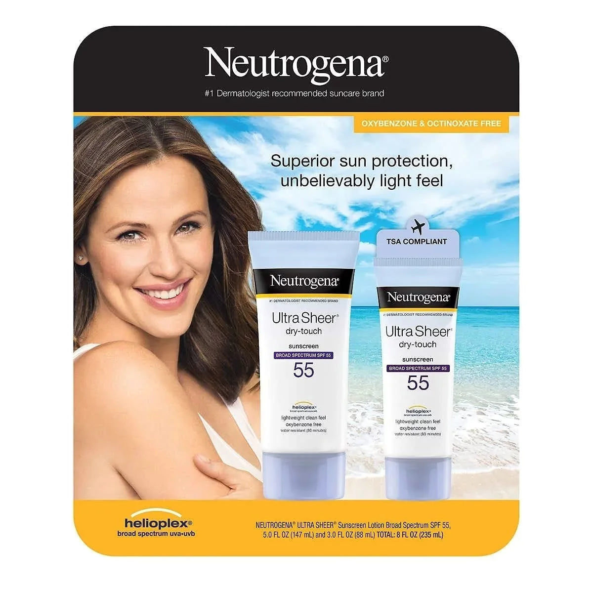 Neutrogena Ultra Sizeheer Sizepf 55 Sizeunscreen Light Weight Clean Feel 5.0 Fl Oz +3.0 Fl Oz Net Wt 8 Fl Oz,, ()