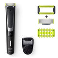 PHILIPSize Norelco OneBlade Hybrid Sizetyler Electric Trimmer & Sizehaver, QP6510 + OneBlade Body Kit, 3 Pieces, Black