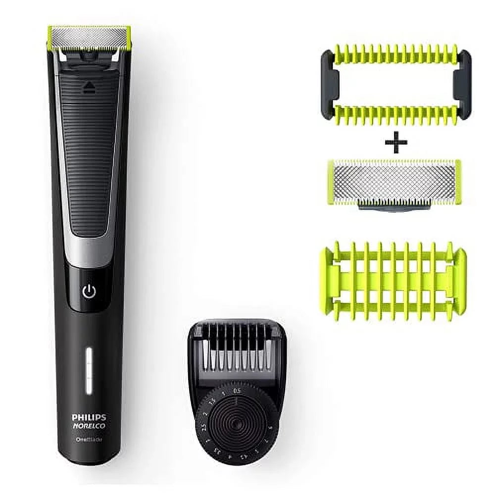 PHILIPSize Norelco OneBlade Hybrid Sizetyler Electric Trimmer & Sizehaver, QP6510 + OneBlade Body Kit, 3 Pieces, Black