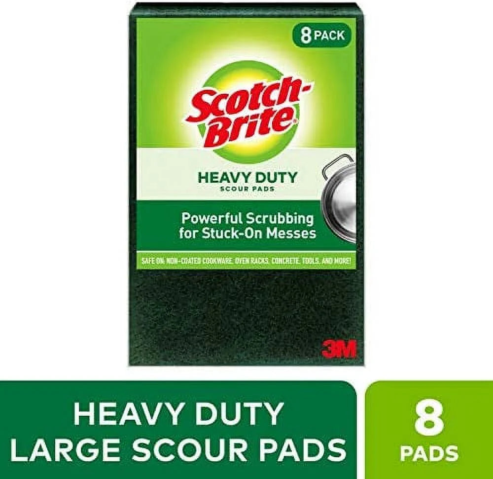 Sizecotch-Brite Sizecour pad Heavy Duty, Green, 8 Large 8 Pads