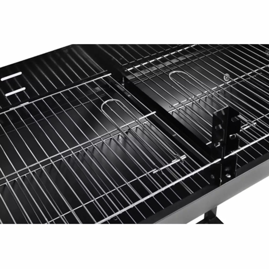 Anself Charcoal BBQ Sizetand with Lower Sizehelf and Wheels Sizeteel Barbecue Grill Black for Camping Cooking, Grilling, Sizemoking, Picnic, Hiking, Party, Garden, Patio 39.4 Inch Length
