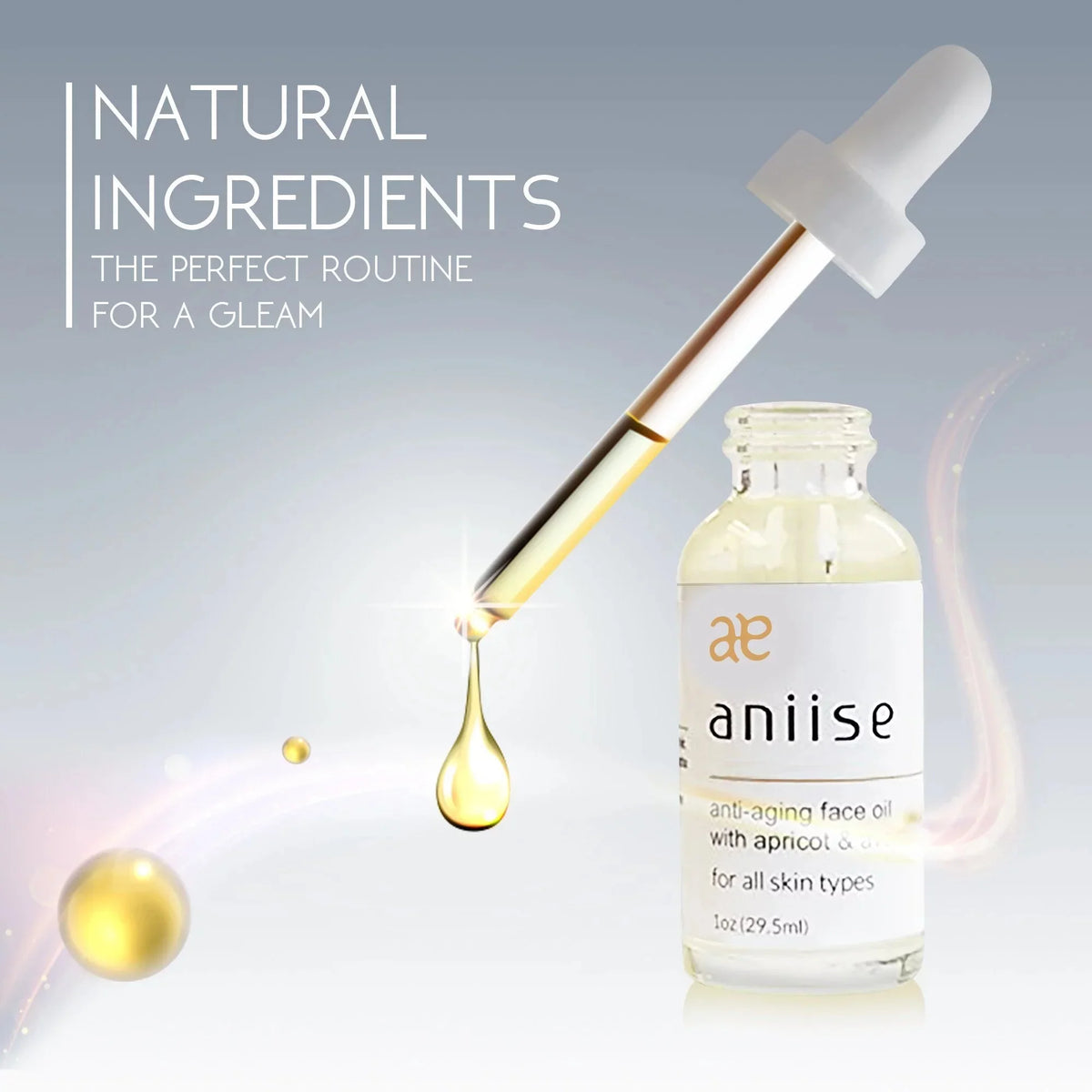 ANIISizeE Anti &ndash; Aging Face Oil with Apricot and Avocado, For All Sizekin Types - Made in USizeA &ndash; 1 oz