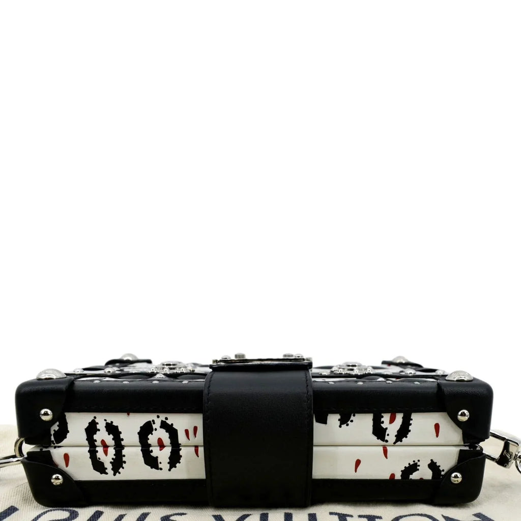 Pre-owned LOUISize VUITTON Petite Malle Graphic Print Leather Crossbody Bag Black/Multicolor