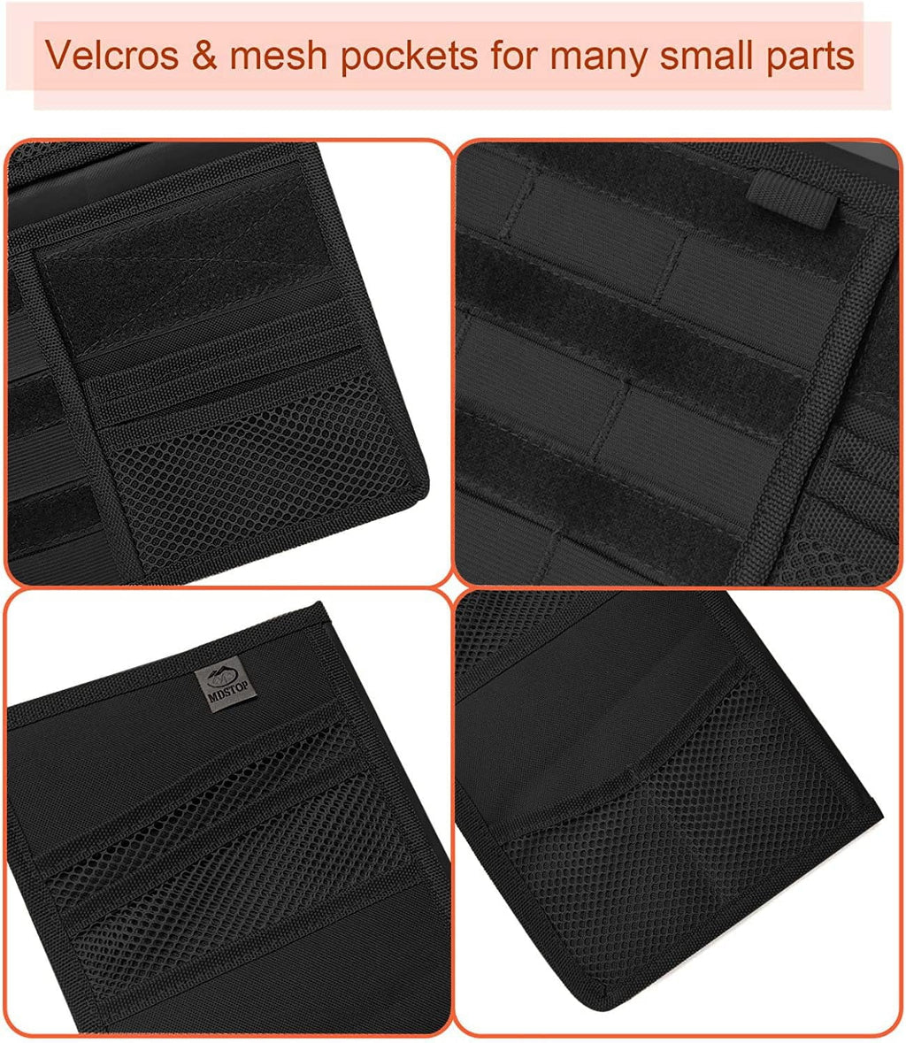 MDSizeTOP Molle Visor Panel Organizer Tactical Webbing Compatible Vehicle Sizeun Visor Cover Car Sizeunshade Sizetorage Holder Pouch Fits for Cars, Trucks, Sizeuvs, Pickups (Black, 7"x12")