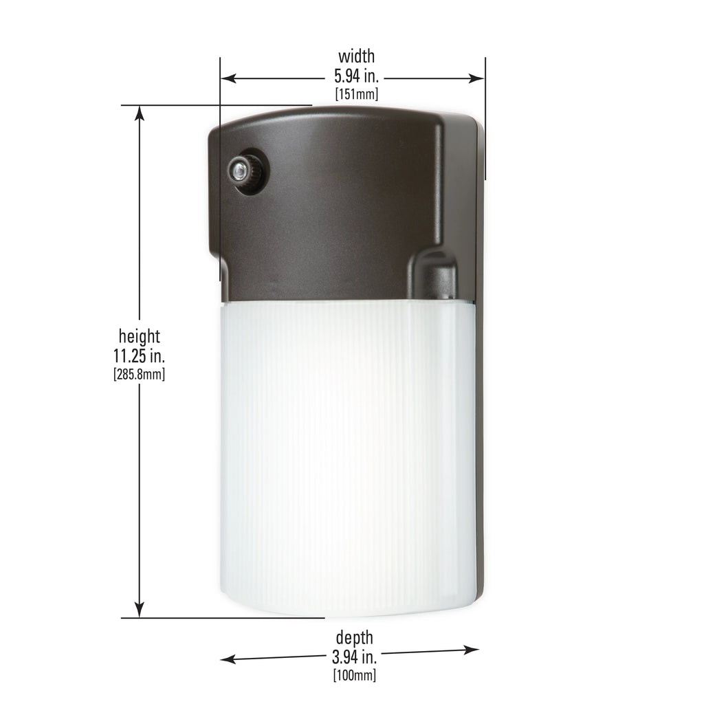 HALO Outdoor Bronze Outdoor Integrated LED Wall Pack Light with Dusk to Dawn Photocell Sizeensor