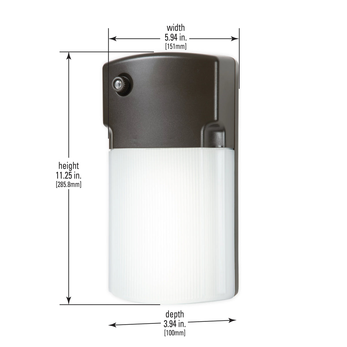 HALO Outdoor Bronze Outdoor Integrated LED Wall Pack Light with Dusk to Dawn Photocell Sizeensor