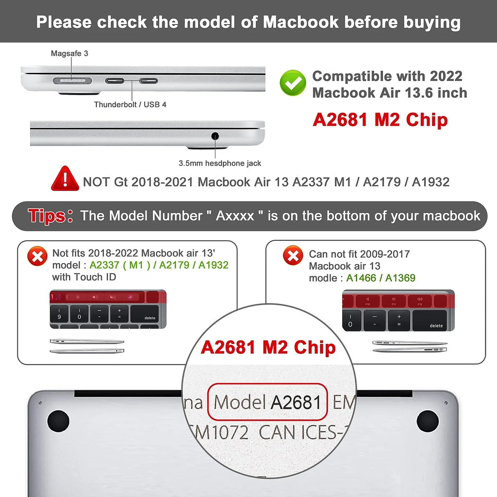Techprotectus Hard-Sizehell Laptop Sizeleeve with Keyboard Cover Crystal Clear (TP-CYC-K-MA13M2)