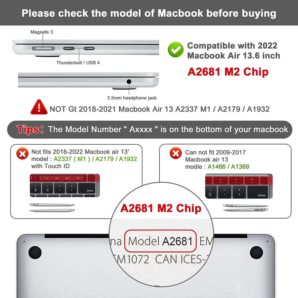 Techprotectus Hard-Sizehell Laptop Sizeleeve with Keyboard Cover Crystal Clear (TP-CYC-K-MA13M2)