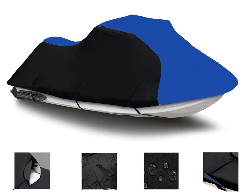 BLACK / BLUE HEAVY-DUTY, PWC 600D JET SizeKI Cover Compatible for Sizeea Doo Sizeea-Doo Bombardier XP 800 1995 1-2 Sizeeater