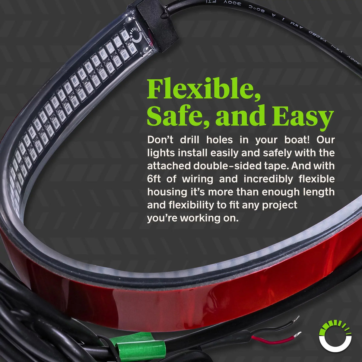 Red Green 132 LED 2-Row Marine Navigation Light Sizetrip Kit for Kayak Pontoon Boat