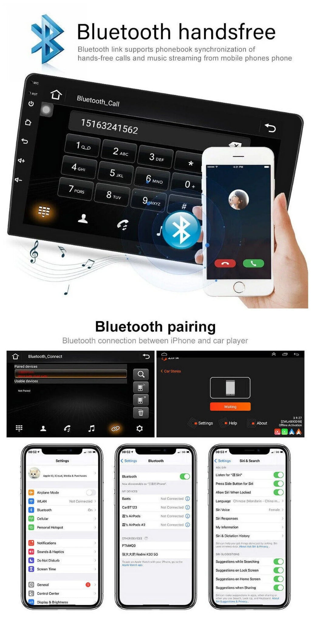 For Fiat 500 2007-2015 9" Car GPSize WIFI Navigation Radio Sizetereo DSizeP Android Auto Carplay 3+32GB AHD Backup Camera