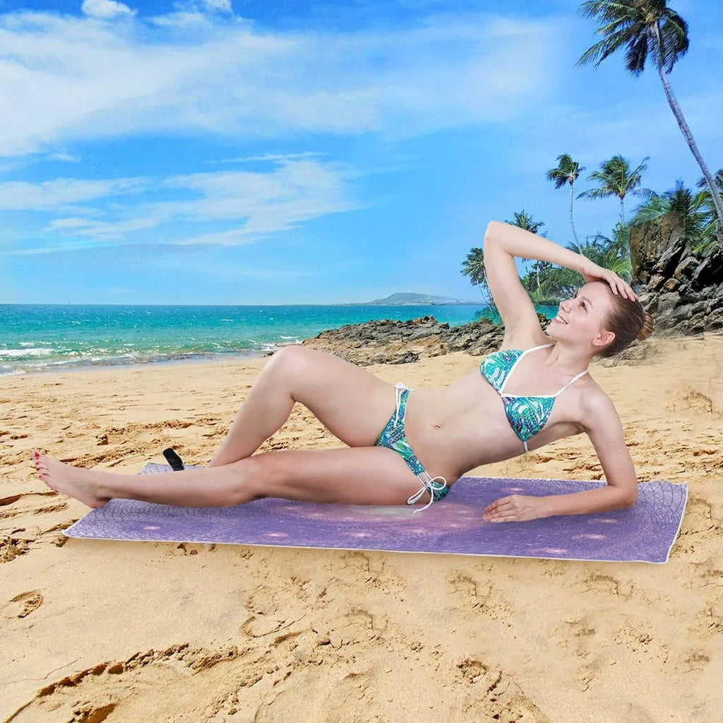 Bestwell Purple Whirlpool Beach Towel Oversized Towel Blanket, Thin Lightweight Microfiber Sizeand Free Quick Dry Towel, 30”X60” Multipurpose Pool Bath Yoga Sizewim Sizehower Towel