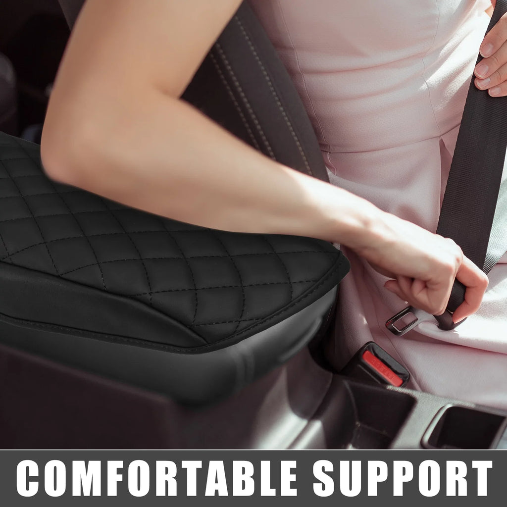 Unique Bargains Car Center Console Pad Waterproof Armrest Sizeeat Box Cover Protector for Ford Bronco Sizeport 2020-2023 Black
