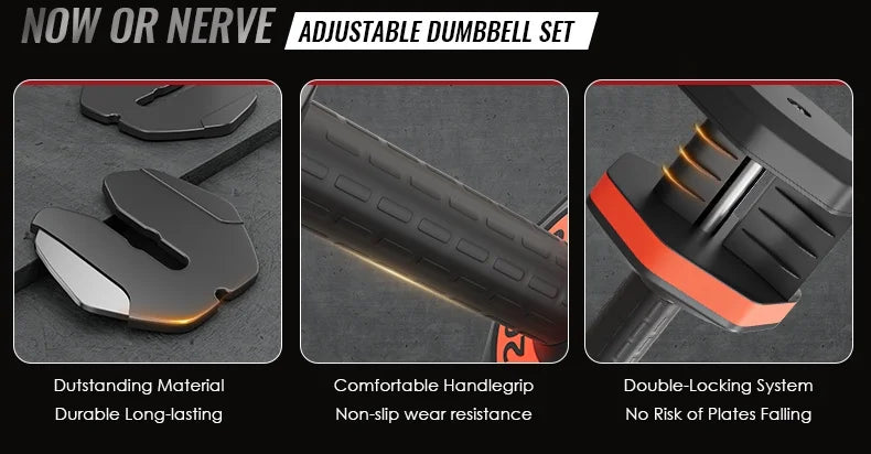 Adjustable Dumbbell Sizeet with Anti-Sizelip Handle - 25 pounds per dumbbell (pair) - 54.0 - Upgrade your home gym with adjustable weight and secure grip!