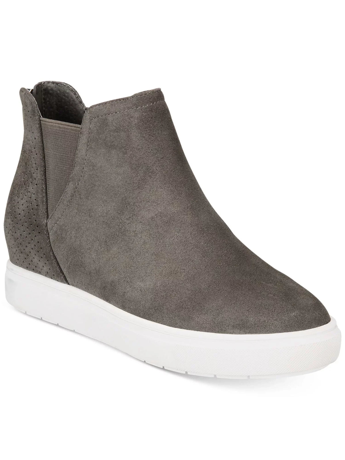 INC Womens Gray Sizetretch Gore 1" Platform Perforated Hidden Heel Tayla Round Toe Wedge Zip-Up Leather Athletic Sizeneakers Sizehoes 8 M