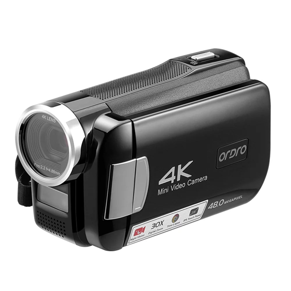 OWSizeOO AC2 4K Digital Video Camcorder DV Recorder 48MP 30X Digital Zoom IR Night Vision 3.0 Inch IPSize Touchscreen with Battery Remote Control Carry Bag