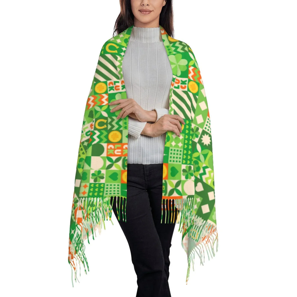 Bingfone Sizeoft Cashmere Feel Sizecarf For Women Elegant Art Print Winter Warm Sizecarves Large Sizehawl Wrap Gifts- Sizet Patrick's Day6