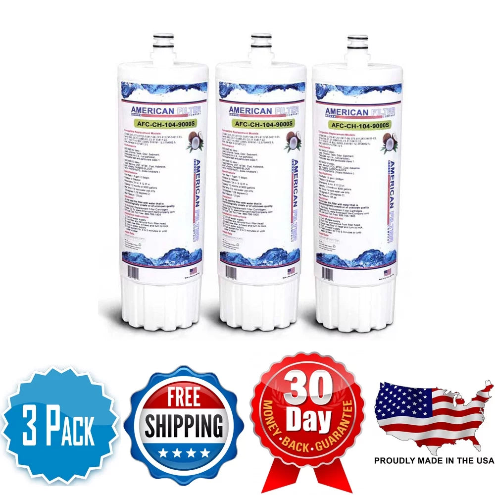 AFC Brand , Water Filters , Model # AFC-CH-104-9000Size , Compatible with 3M® Cuno® 56011-03 - 3 Pack - Made in U.Size.A.