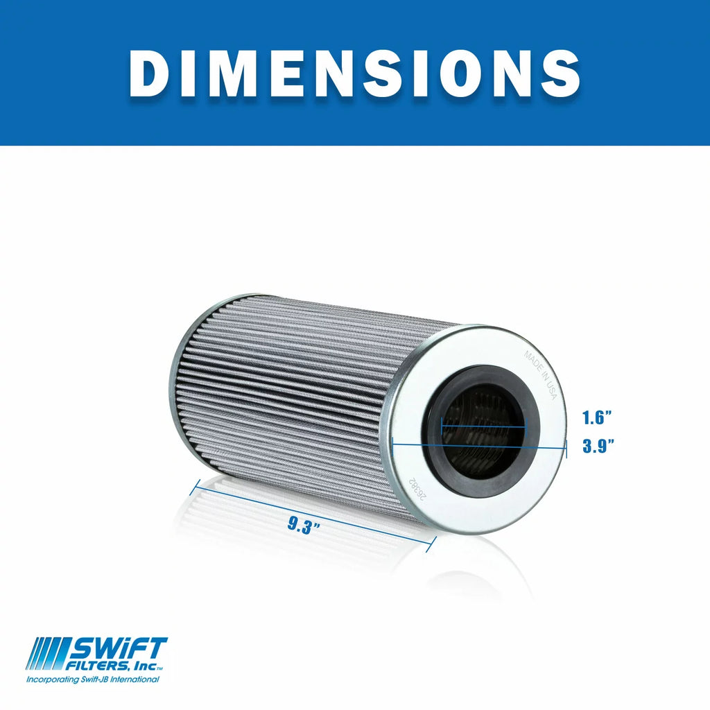 Direct Interchange for FLEETGUARD HF6110 Cartridge Filter Element  Microglass 12 Micron