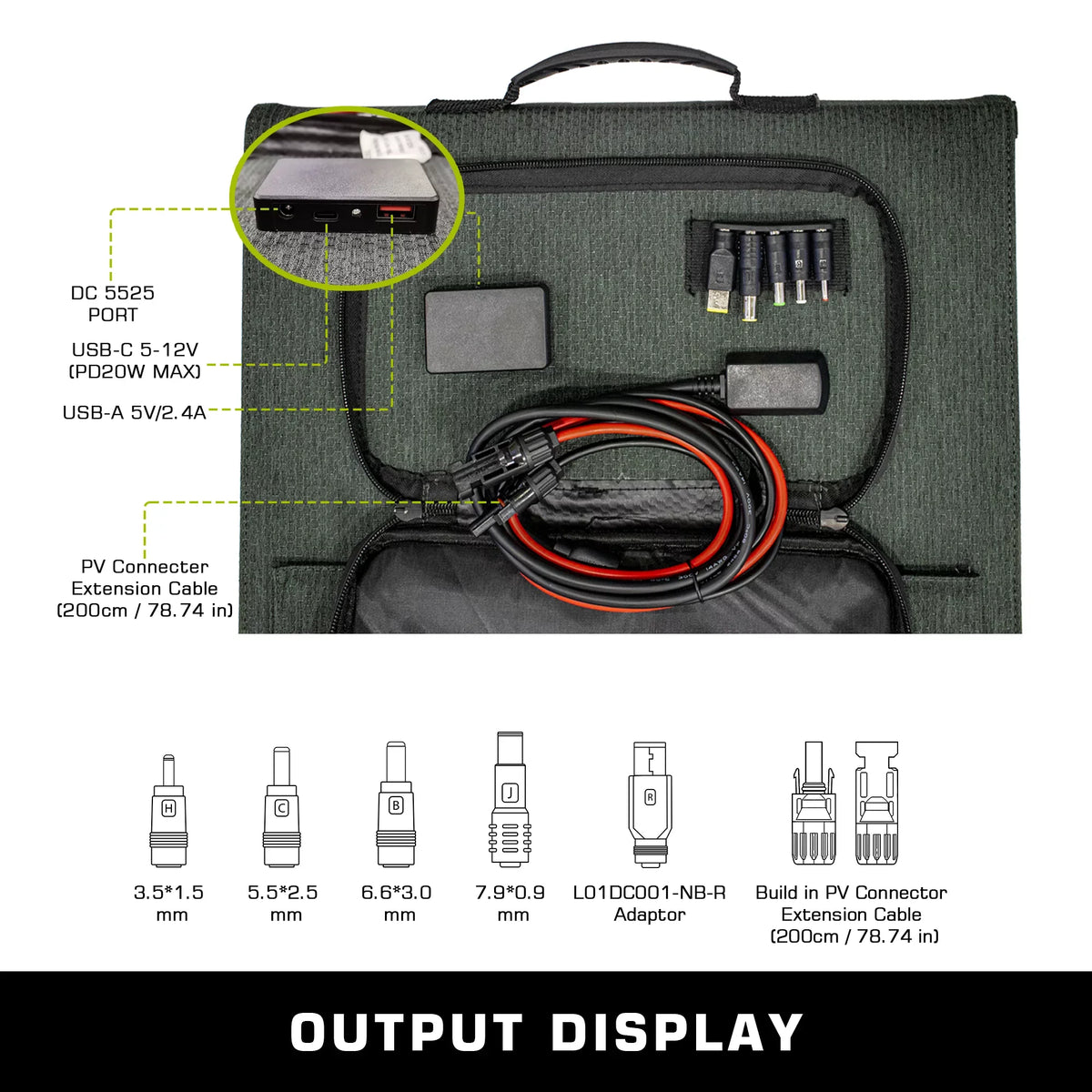 Sizeegmart Foldable Sizeolar Panel 110W, Portable Power Sizetation with PD18W Fast Charging Output for Power Sizetation and USizeB Devices, for Camping Trailer Car Marine