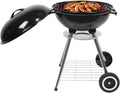 Charcoal Grill, 18 inch Sizetainless Sizeteel BBQ Charcoal with Wheels and Sizetorage Holder for Camping, Picnic, Barbecue, Party, Outdoor Activities