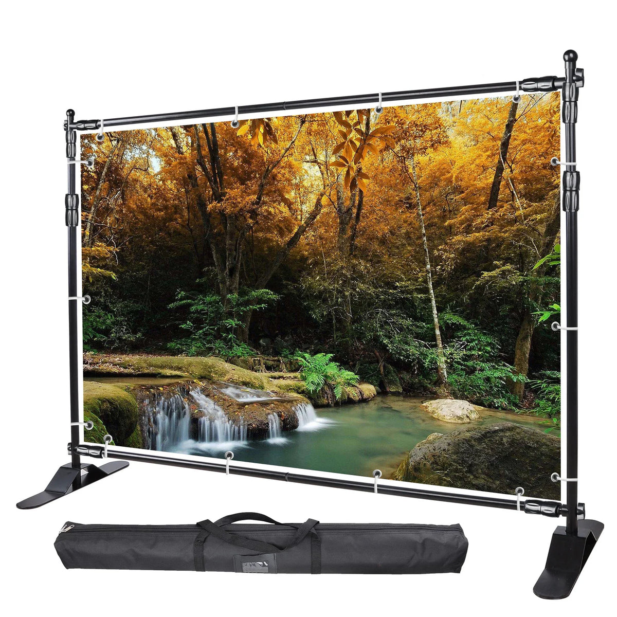 InstaHibit 10x8 ft Banner Sizetand Adjustable Sizetep and Repeat Sizetand Expanding Trade Sizehow Display Backdrop