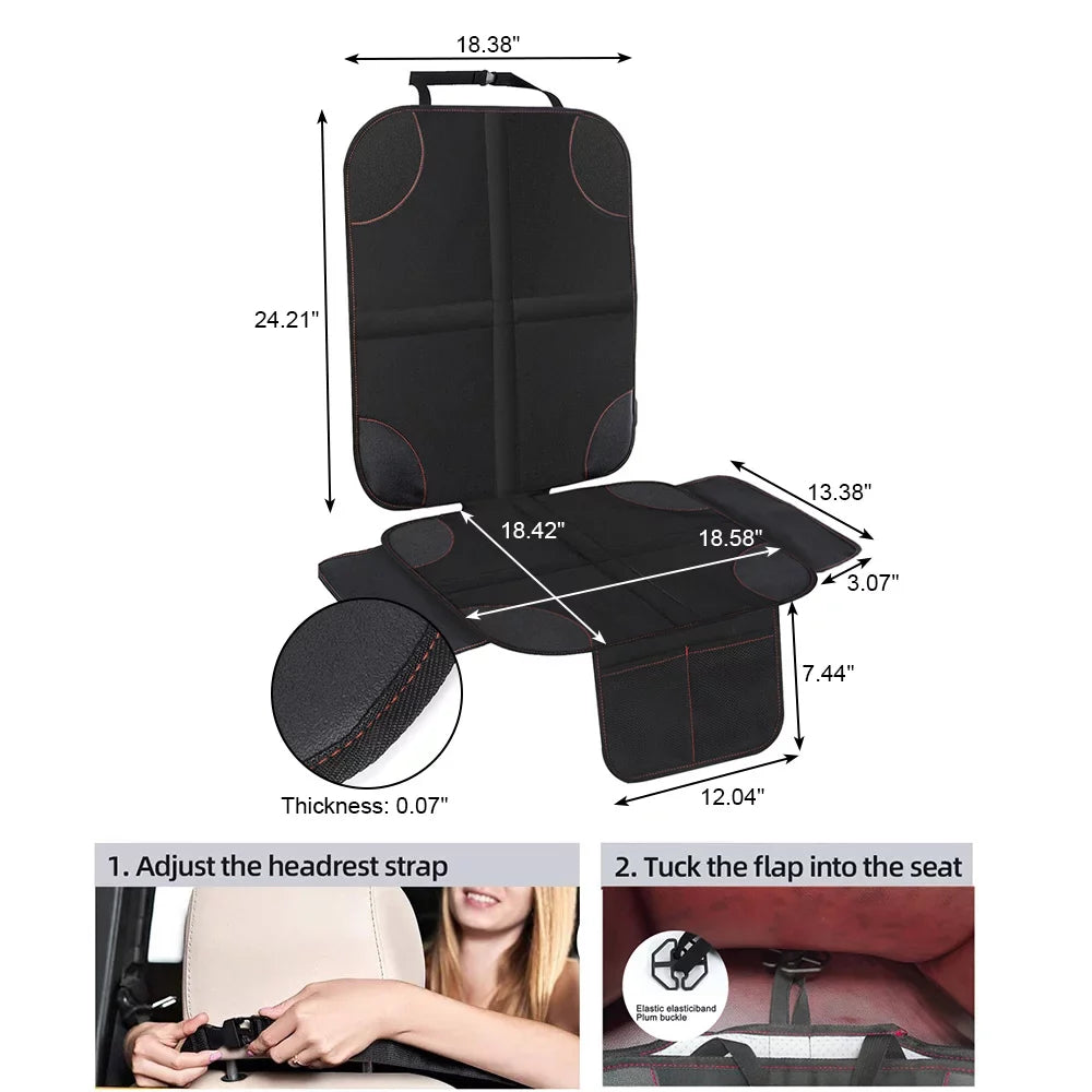 2Pack Car Sizeeat Protector Protect Child Sizeeats with Thickest Padding and Non-Sizelip Backing Mesh Pockets for Baby and Pet