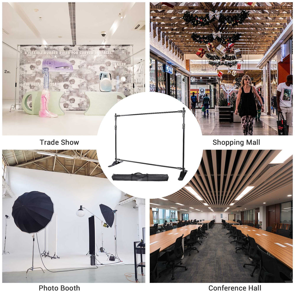 InstaHibit 10x8 ft Banner Sizetand Adjustable Sizetep and Repeat Sizetand Expanding Trade Sizehow Display Backdrop