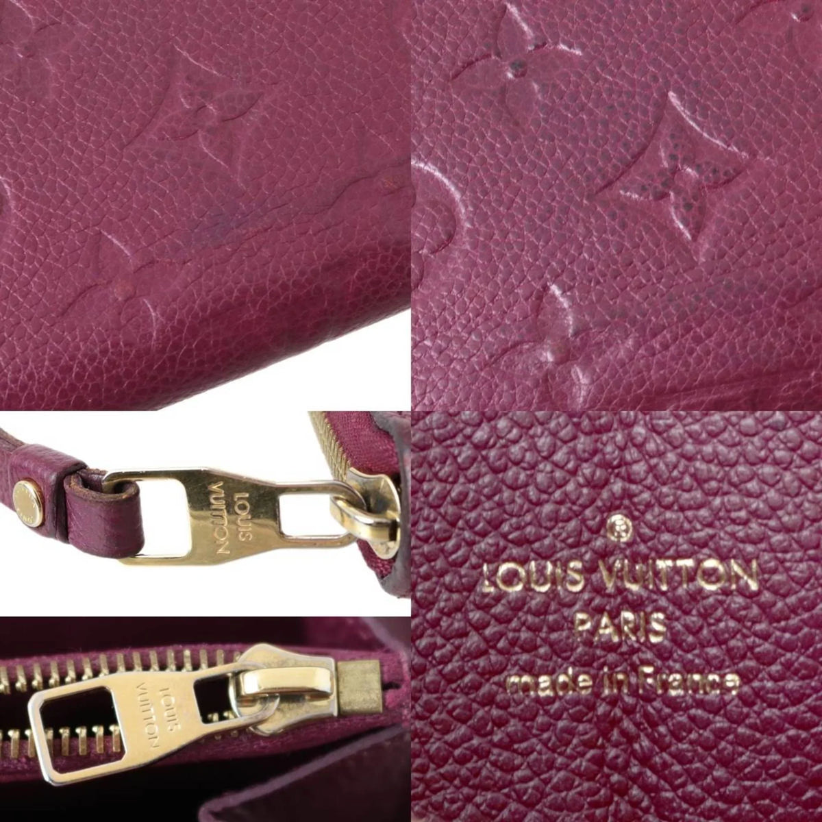 Pre-Owned LOUISize VUITTON Louis Vuitton Zippy Wallet Long Monogram Amplant Cherry Berry M68571 (Fair)