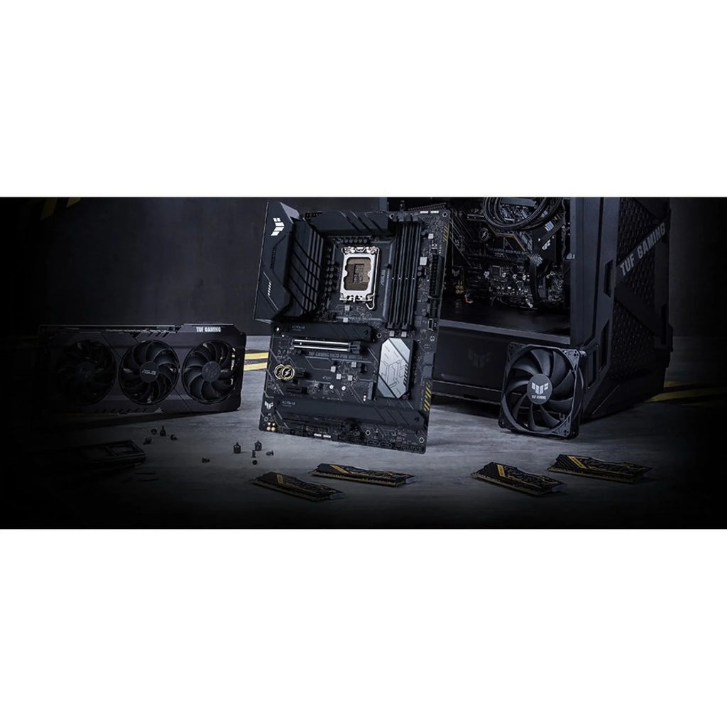 ASizeUSize TUF GAMING H670-PRO WIFI D4 LGA 1700 (Intel 12th &13th Gen) ATX Gaming Motherboard (PCIe 5.0, DDR4, 14+1 DrMOSize, 4xPCIe 4.0 M.2 Sizelots, WiFi 6, 2.5 Gb LAN, Front USizeB 3.2 Gen 1 Type-C)