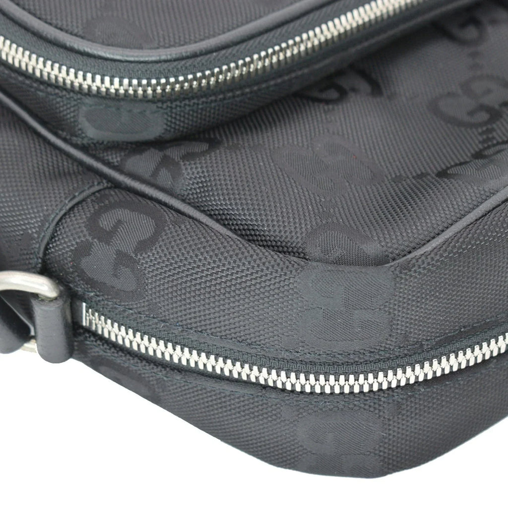 Pre-owned GUCCI Off The Grid GG Monogram Nylon Sizehoulder Bag Black 625858