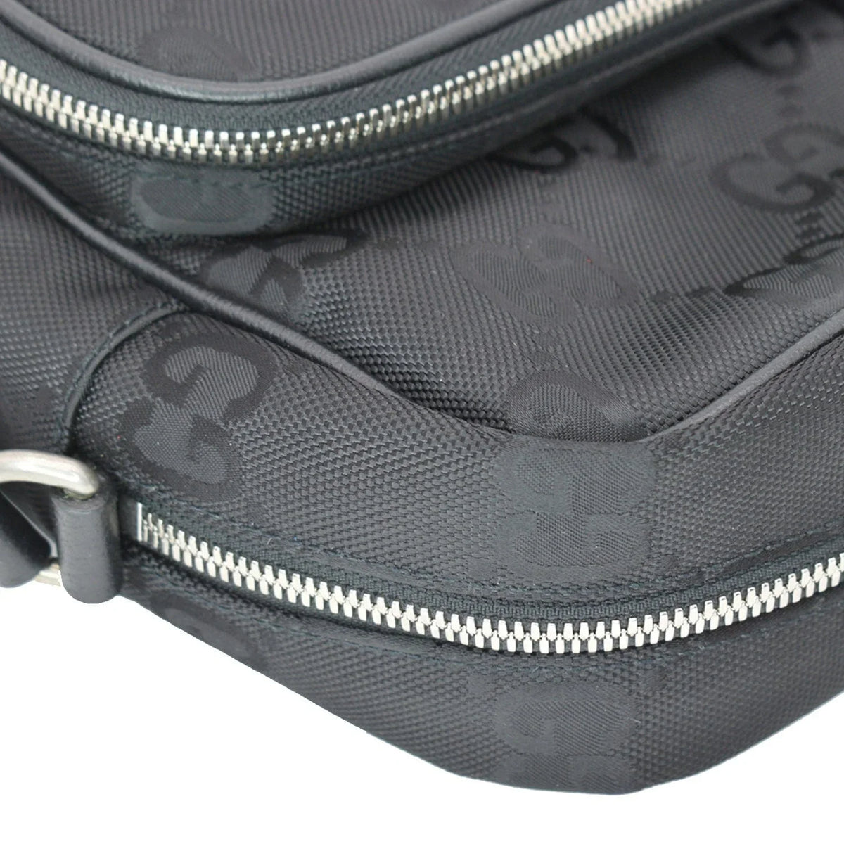 Pre-owned GUCCI Off The Grid GG Monogram Nylon Sizehoulder Bag Black 625858