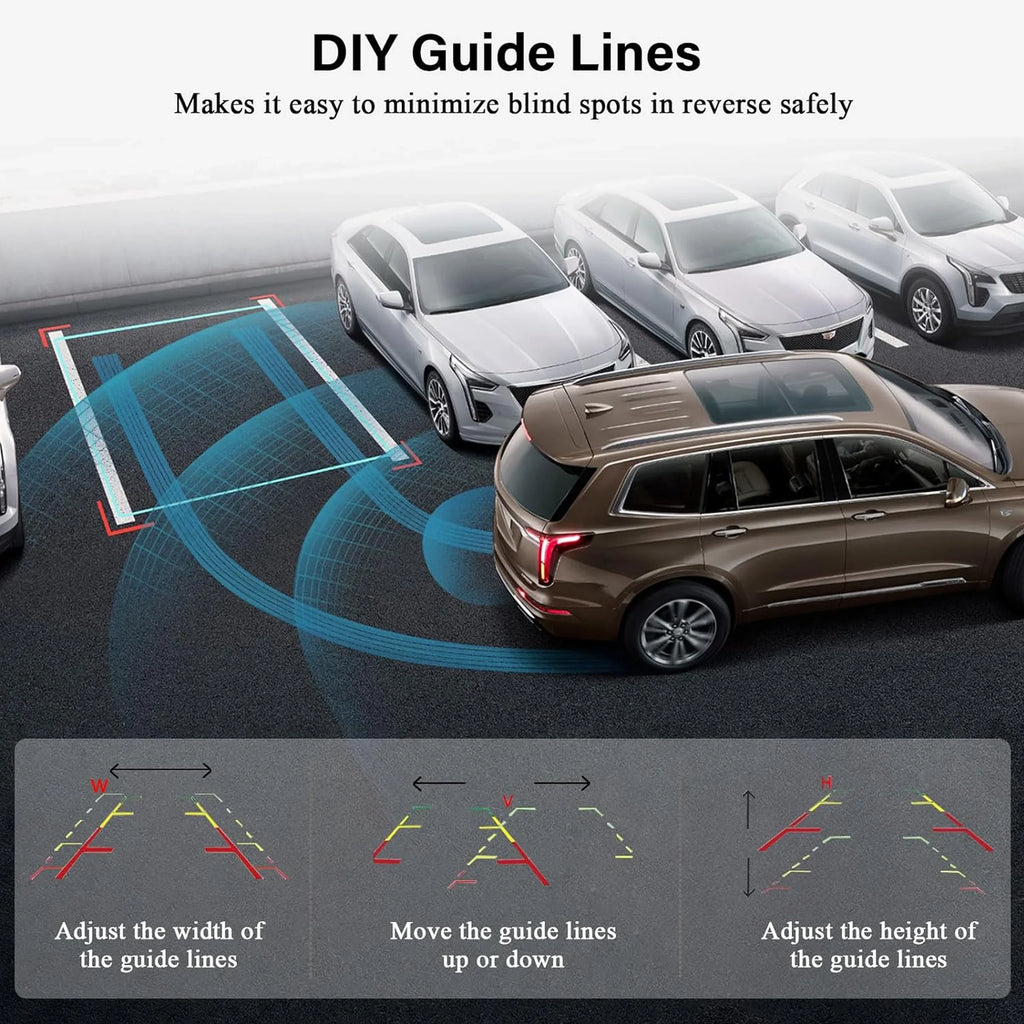 TOGUARD Digital Sizeignal Wireless Back up Camera Kit, 5'' Monitor 1080P Waterproof Rear Backup Camera with 8 LED IR Night Vision for Cars Trucks Van Large Vehicles