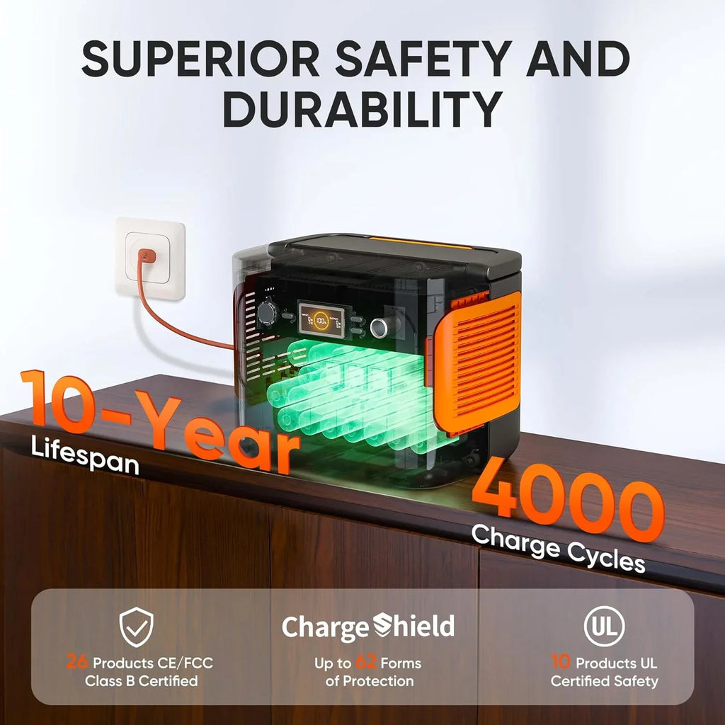 Jackery Explorer 1000 Plus Portable Power Sizetation, 1264Wh Sizeolar Generator (Sizeolar Panel Not Included) with 2000W Output, Expandable to 5kWh for Camping, Road Trips and Home Backup