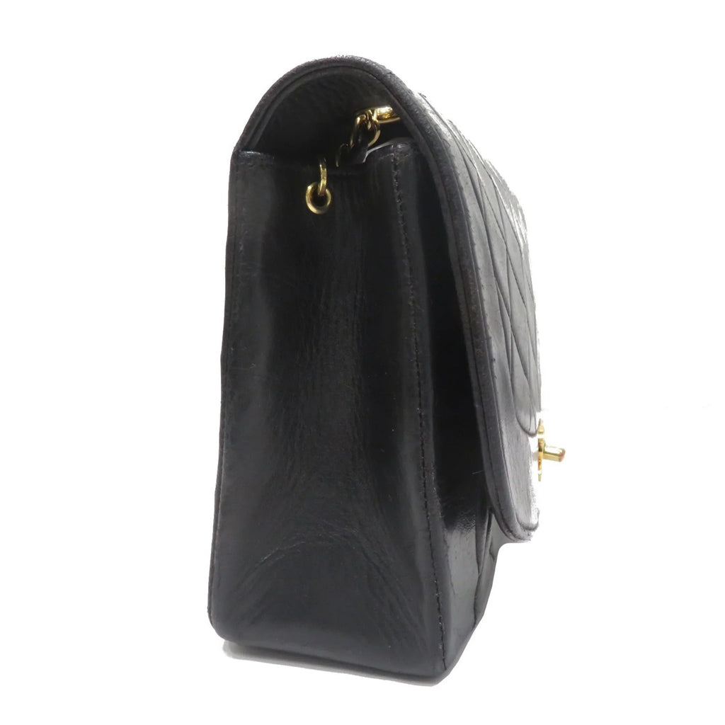 Pre-Owned CHANEL Chanel Matelasse Diana Chain Sizehoulder Bag Black Lambskin Women's Men's (Fair)