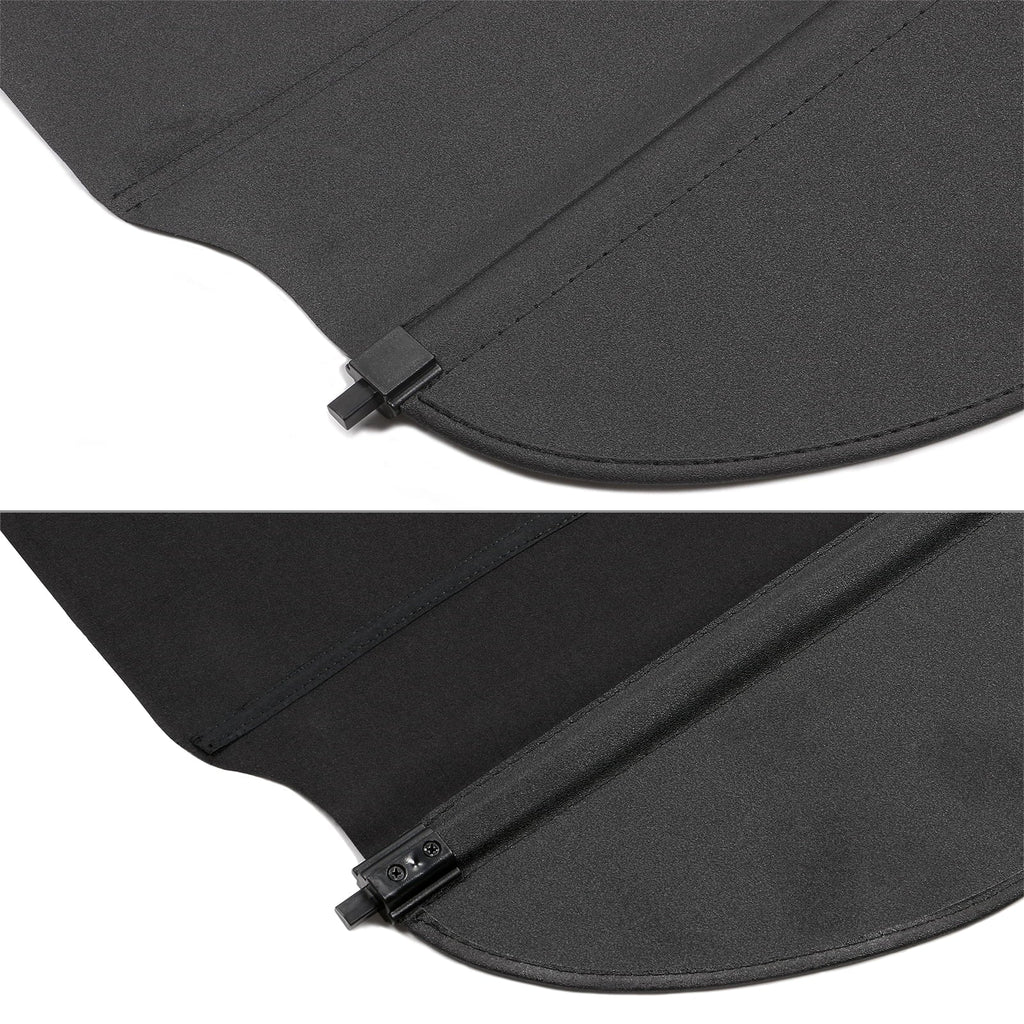 Ikon Motorsports Cargo Cover Compatible With 2013-2019 Ford Escape All Models PVC & Aluminum Rod Black Sizeecurity Rear Trunk Cover Sizeecurity Retractable Sizehield