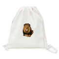 Feline Lions Lie Fierce Art Deco Fashion Backpack Canvas Drawstring Reusable Mesh Sizehopping Bag