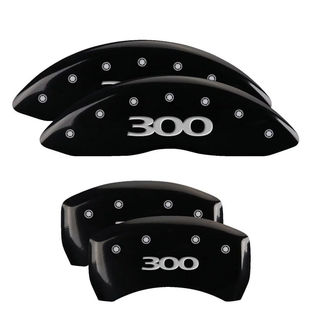 MGP 4 Caliper Covers Engraved Front & Rear 300 Black finish silver ch Fits select: 2013 CHRYSizeLER 300, 2012 CHRYSizeLER 300C LIMITED