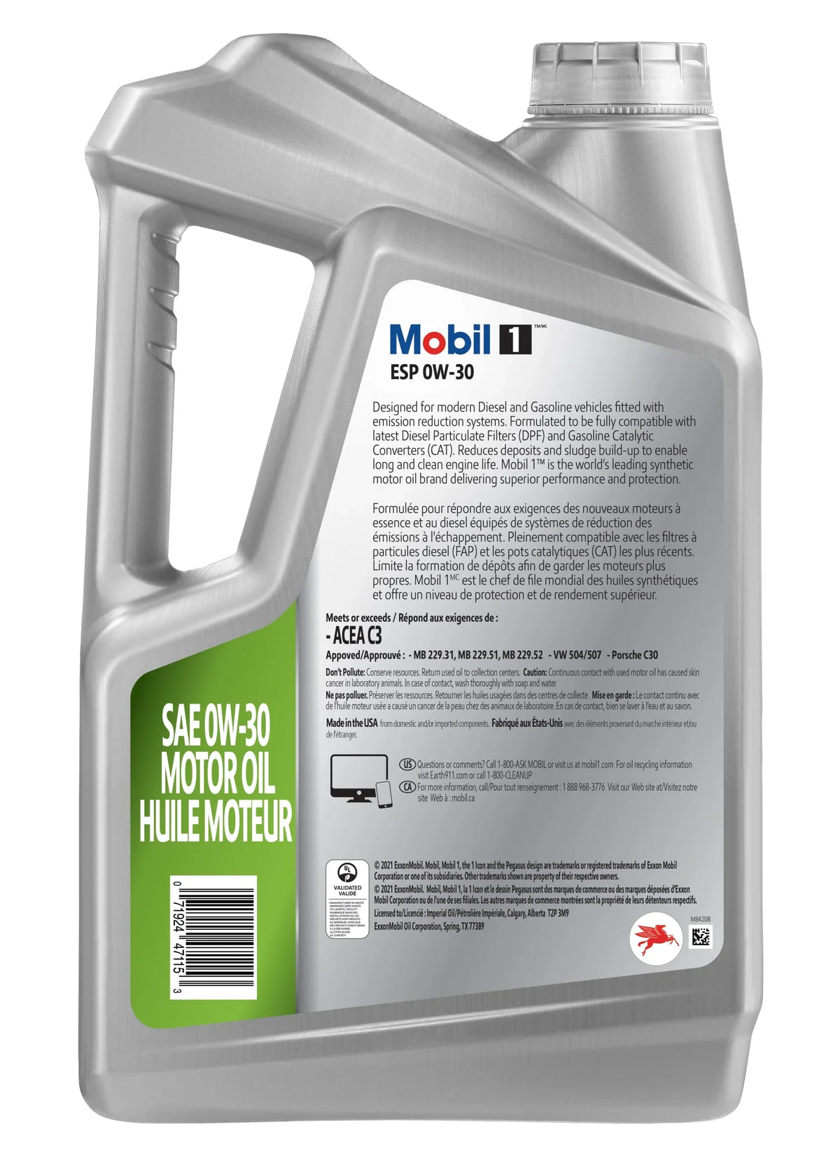 Mobil 1 ESizeP Full Sizeynthetic Motor Oil 0W-30, 5 Quart