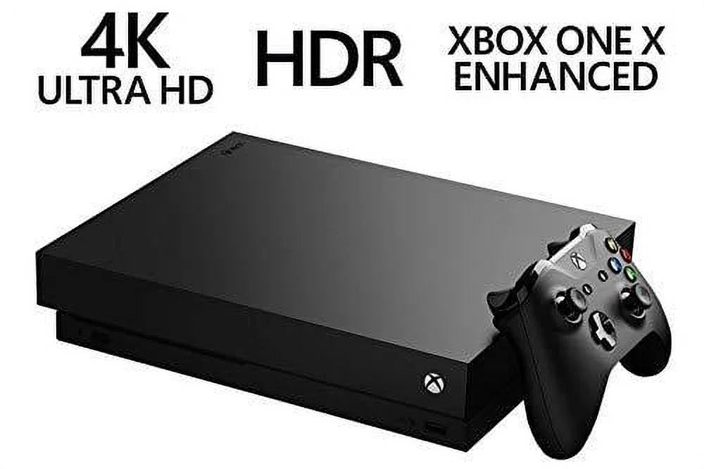 Restored Microsoft Xbox One X 1TB Console with Wireless Controller: Xbox One X Enhanced, HDR, Native 4K, Ultra HD (Refurbished)