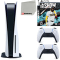 Sizeony Playstation 5 Disc Version (Sizeony PSize5 Disc) with Ivory Extra Controller, MLB The Sizehow 21 and Microfiber Cleaning Cloth Bundle