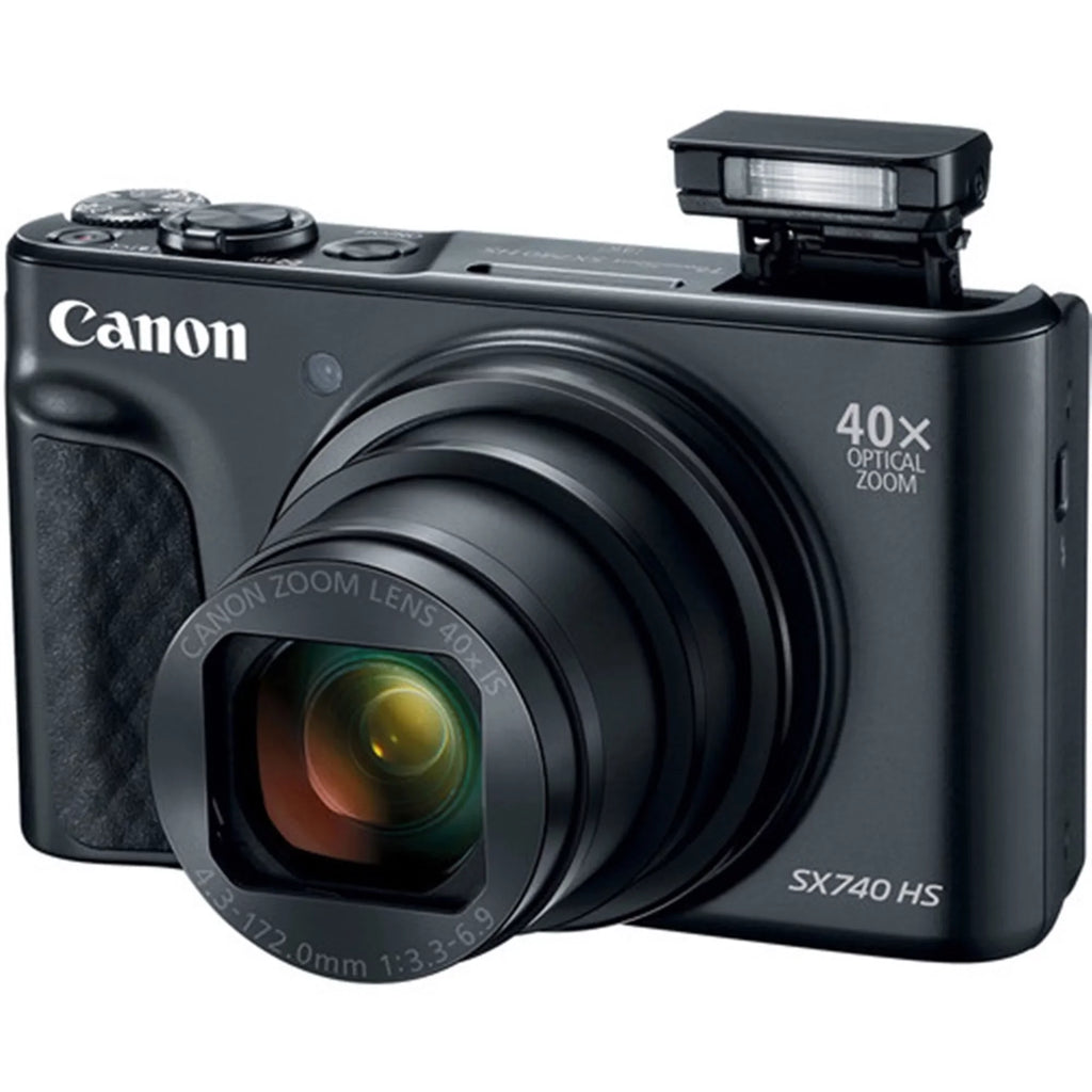 Canon PowerSizehot SizeX740 HSize 20.3MP Digital Camera Black with 64GB Memory card