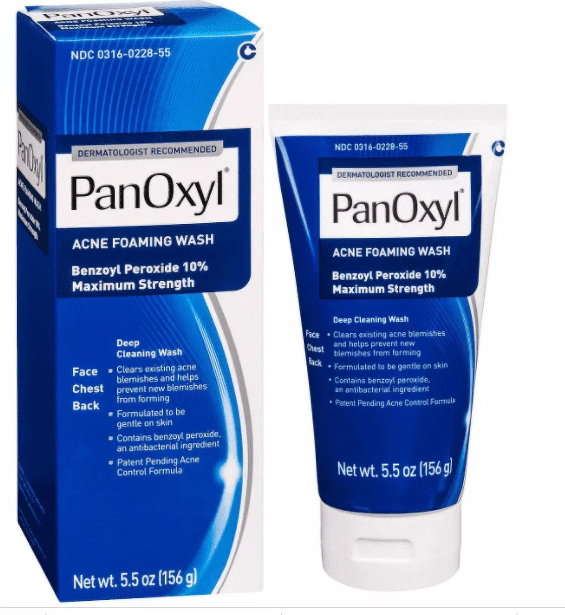 PanOxyl 10% Acne Pillowing Wash 5.5 oz (Pack of 2)