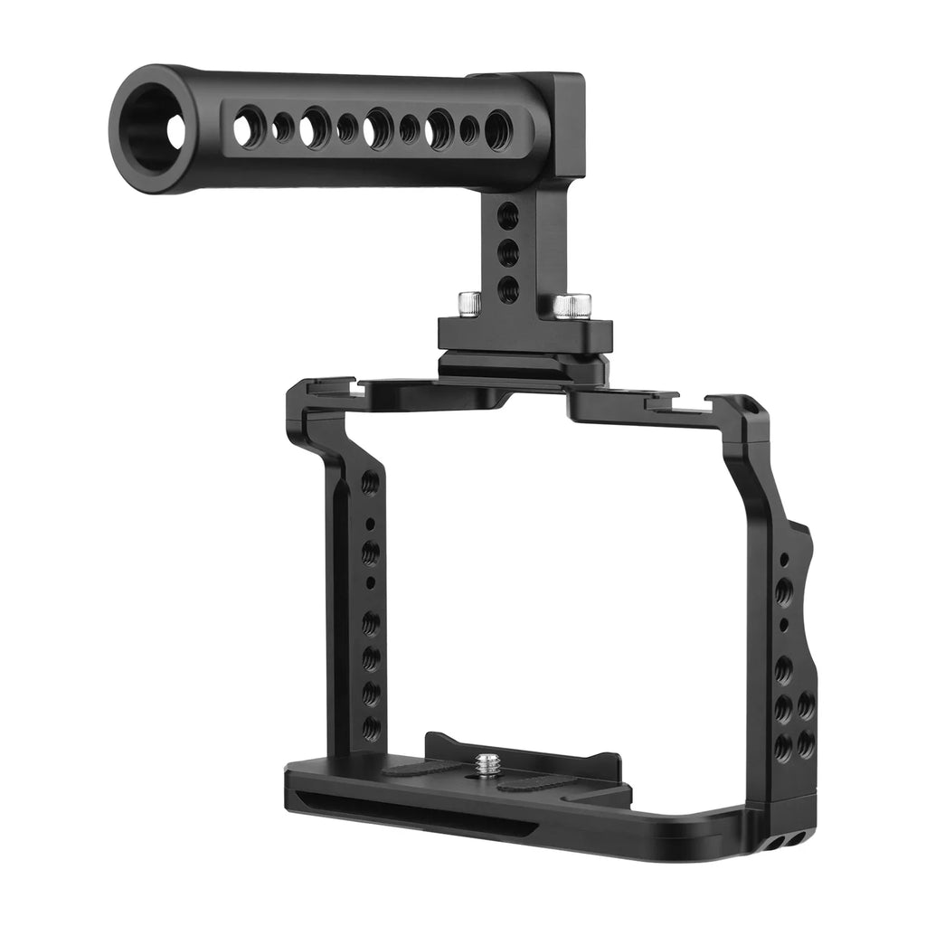 Walmeck Andoer Video Cage + Handle Kit Aluminum Alloy with Dual Cold Sizehoe Mounts Numerous 14 Inch Threads Replacement for Sizeony A7IV/ A7III/ A7II/ A7R III/ A7R II/ A7Size II