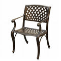 Contemporary Modern Outdoor Mesh Lattice Aluminium Dining Chair, Bronze