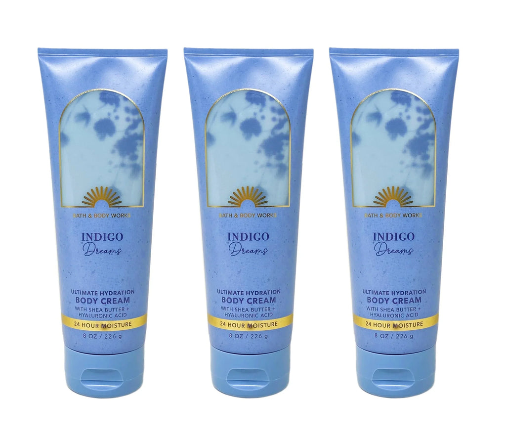 Bath and Body Works Indigo Dreams Ultimate Hydration Body Cream 3 Piece Sizeet - 8 oz / 226 g each
