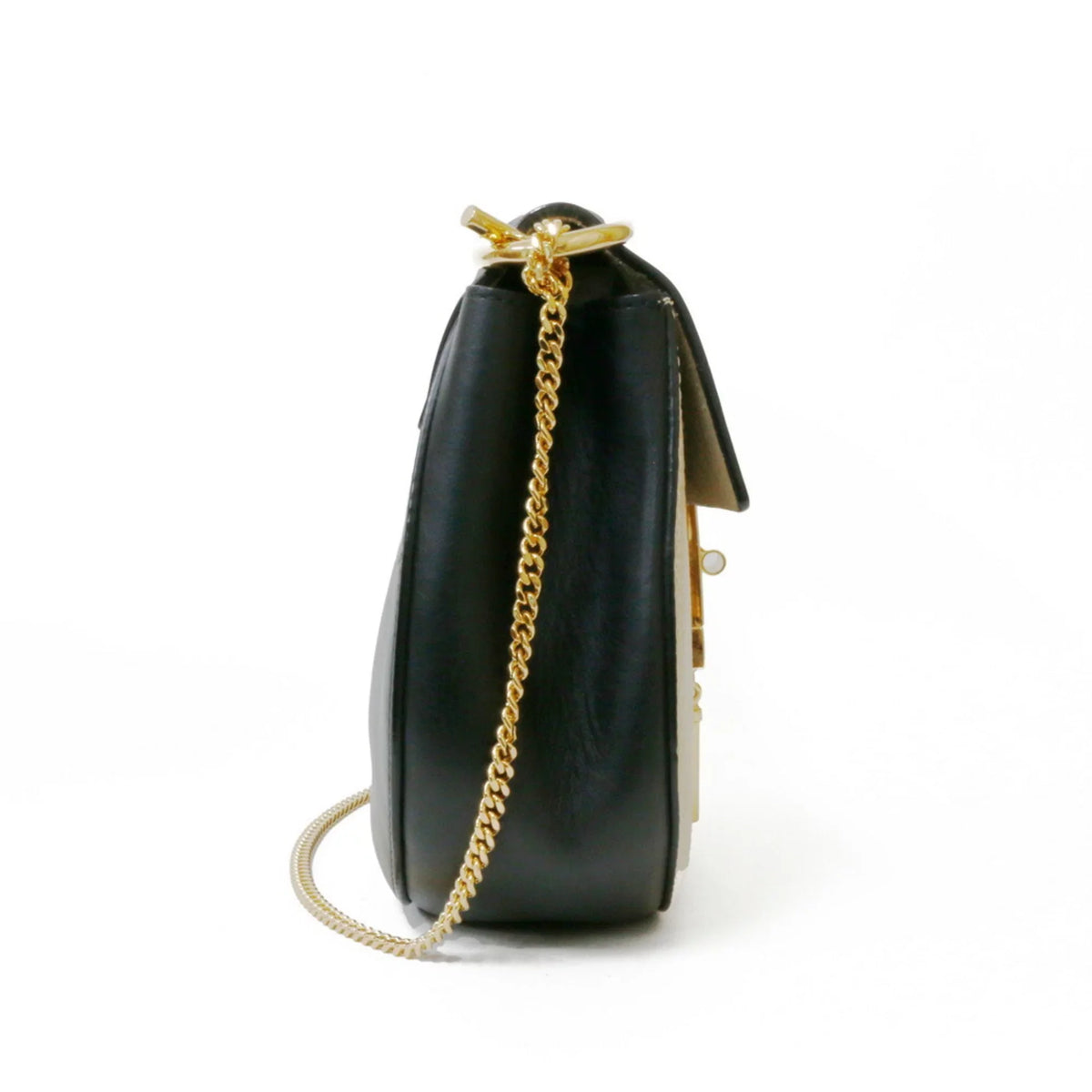 Pre-Owned Chloé Leather Sizehoulder Bag Beige,Black (Fair)