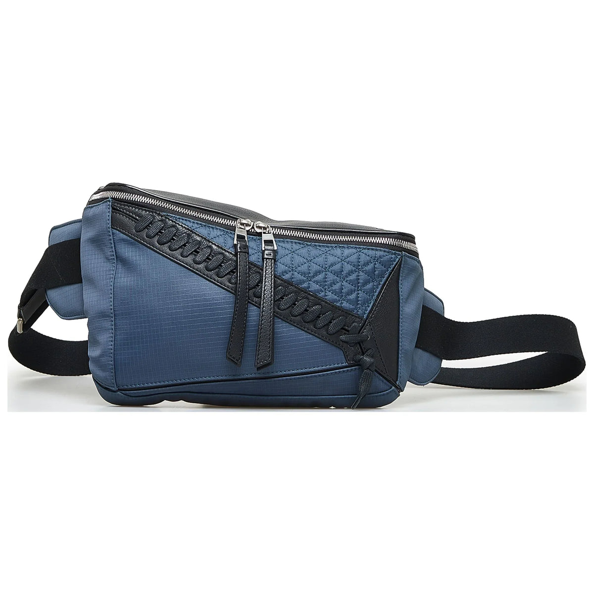 Pre-Owned Authenticated LOEWE Puzzle Belt Bag Nylon Fabric Blue Unisex (Good)